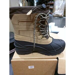 Weather proof Men's Carls waterproof insulated flat heel winter boots Tan 9